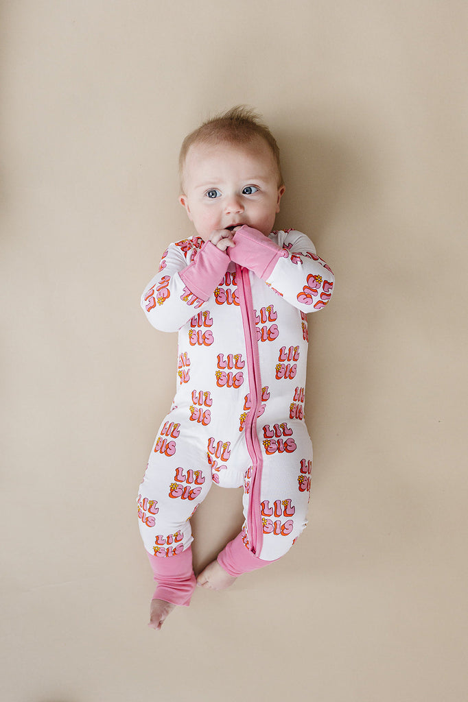 apolina baby enid romper ジャージー ロンパース bamboo zip romper - lil sis – Daffodilly