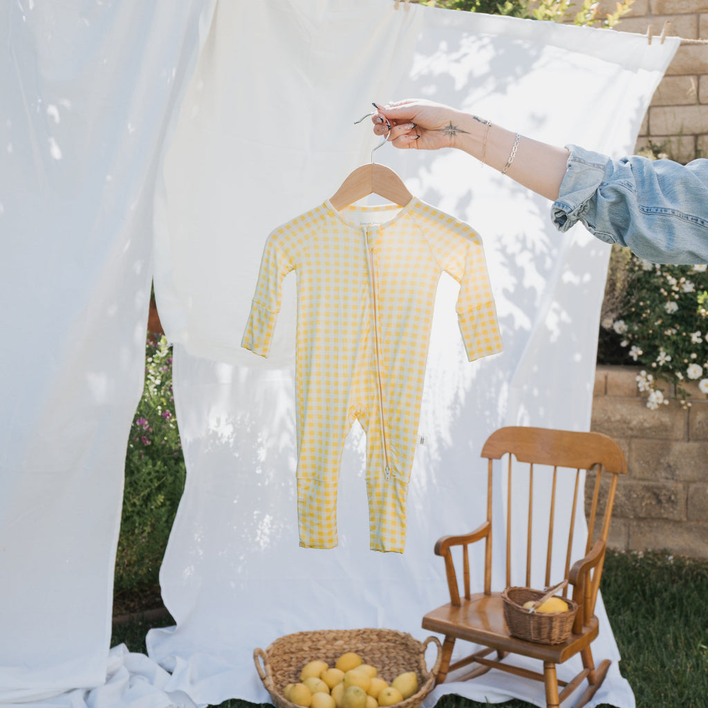 bamboo zip pajamas - citron – Daffodilly