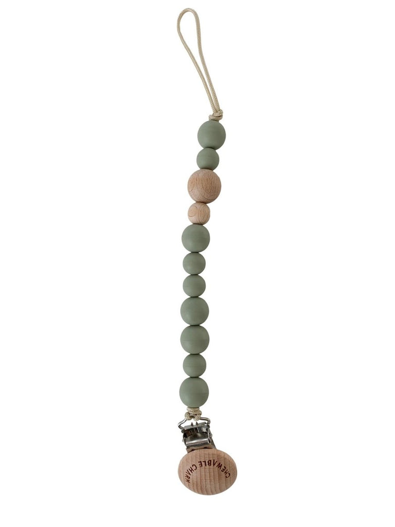 classic pacifier clip - wood + succulent - Daffodilly